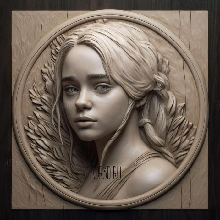 Emilia Clarke 1 3d stl модель для ЧПУ